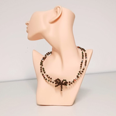 Gargantilla bolitas cobre con lacito